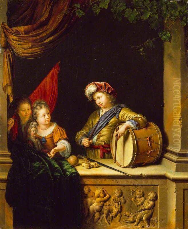 Children's Games Oil Painting by Willem Van Mieris Leiden