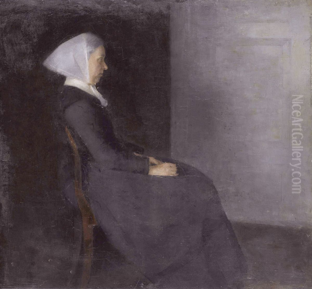 Frederikke Hammershoi, the artist's mother Oil Painting by Vilhelm Hammershoi