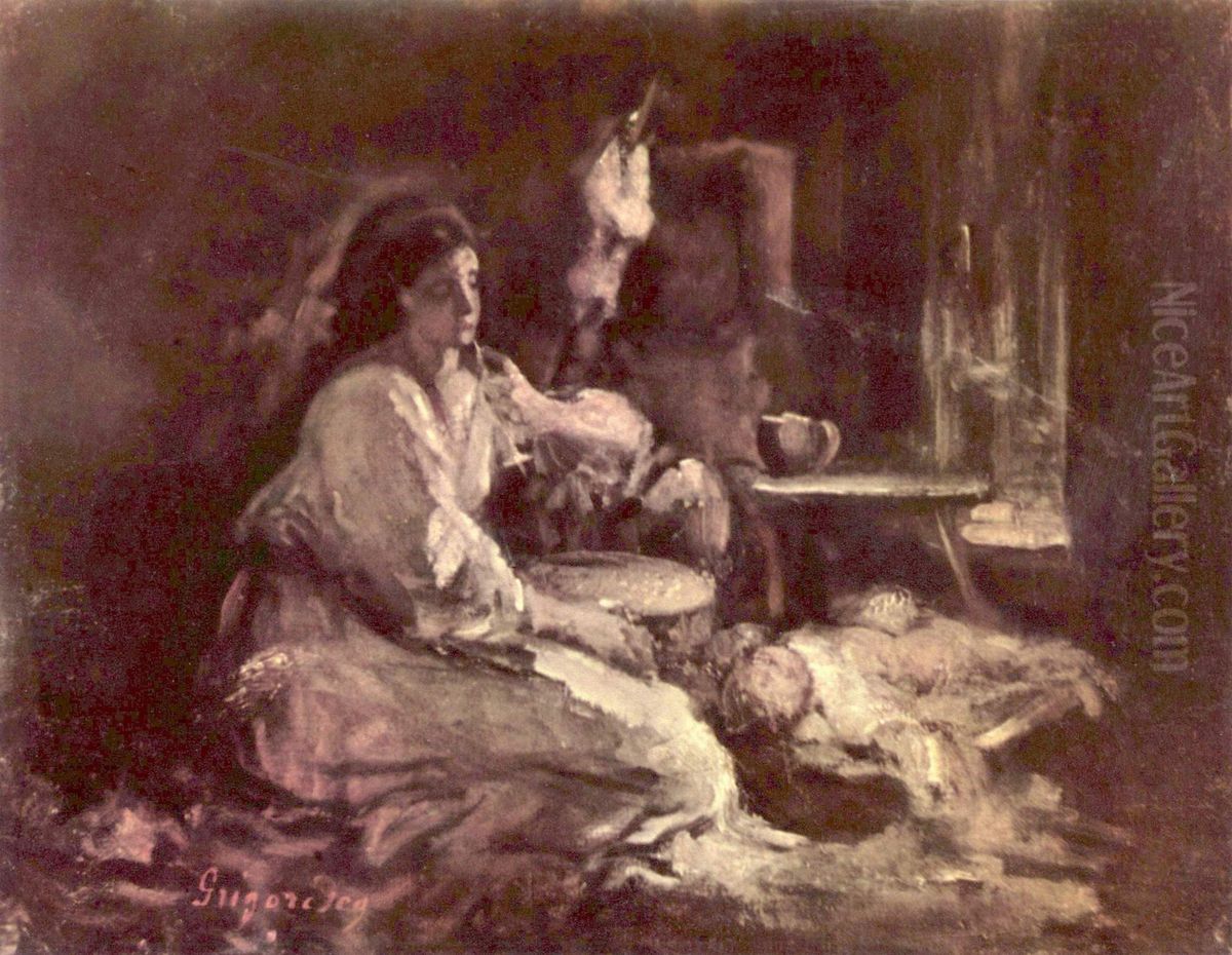Mutterschaft Oil Painting by Nicolae Grigorescu