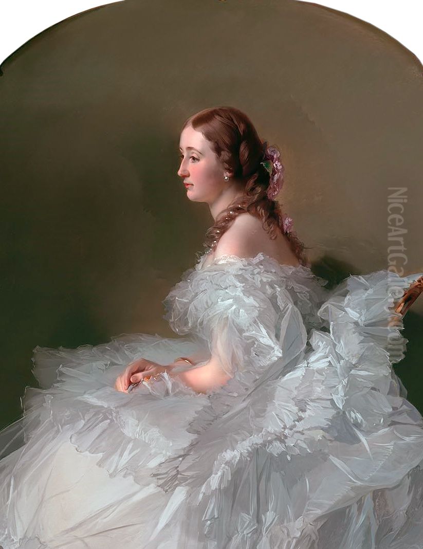 Portrait of Lydia Schabelsky, Baroness Stael-Holstein Oil Painting by Franz Xavier Winterhalter