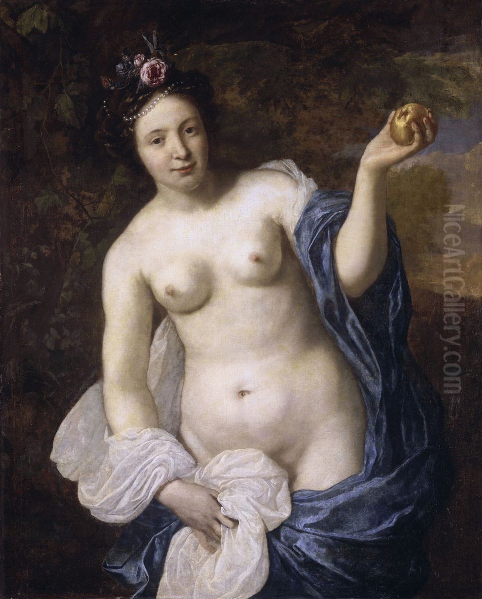 Portrait of a woman as Venus with Paris' apple Oil Painting by Bartholomeus Van Der Helst