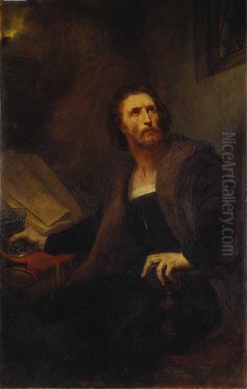 Faust with the cup of Poison Oil Painting by Ary Scheffer