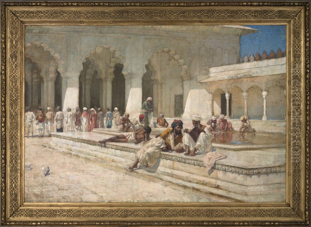 The Hour of Prayer at the Pearl Mosque, Agra Oil Painting by Edwin Lord Weeks
