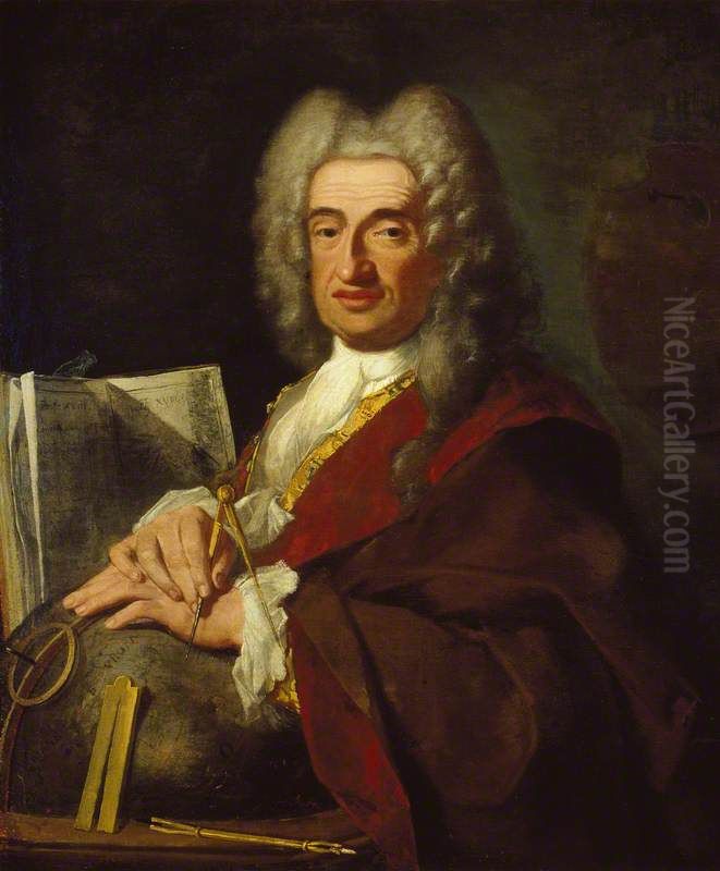 Portrait of Luca Carlevarijs Oil Painting by Bartolomeo Nazari