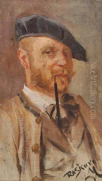 Portret malire Karla Rasky Oil Painting by Ludek Marold