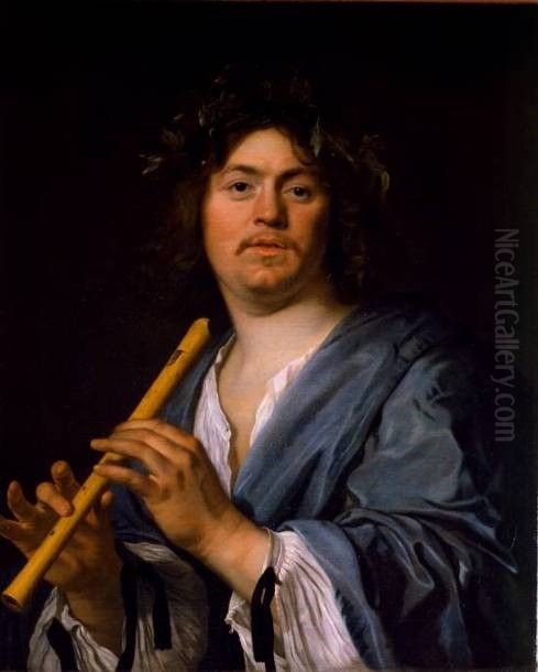 Portrait of a Flute Player Oil Painting by Bartholomeus Van Der Helst