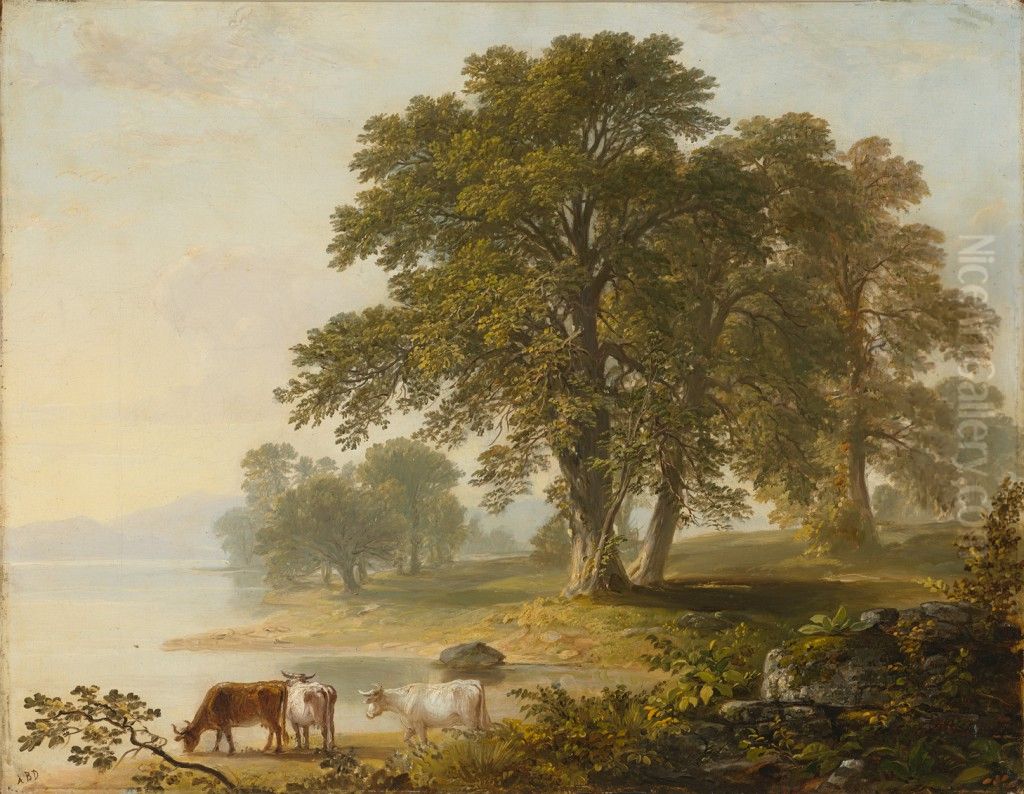 Study for Summer Afternoon Oil Painting by Asher Brown Durand
