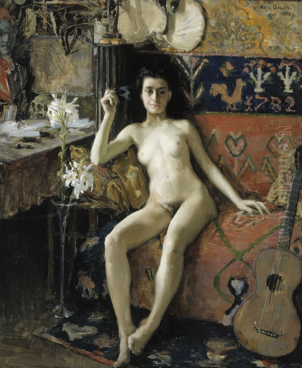 Demasquee Oil Painting by Akseli Valdemar Gallen-Kallela