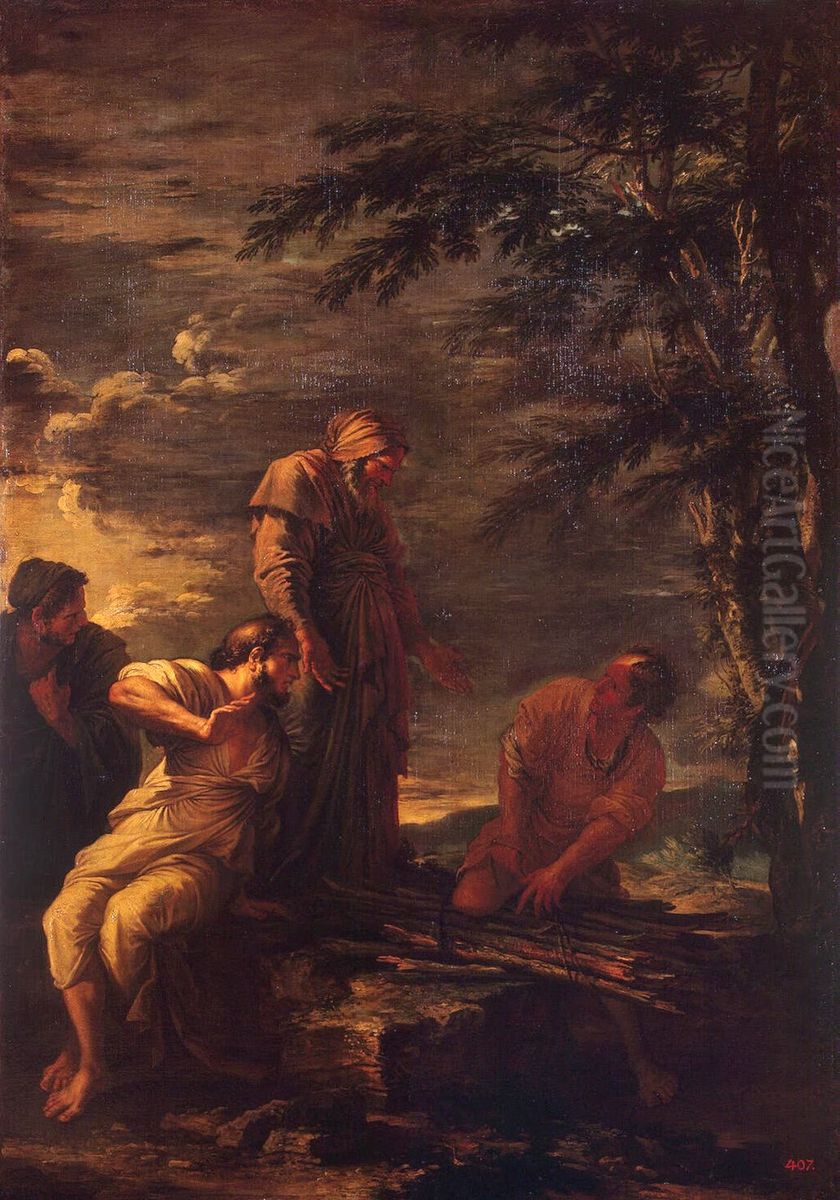 Democrito e Protagora Oil Painting by Salvator Rosa