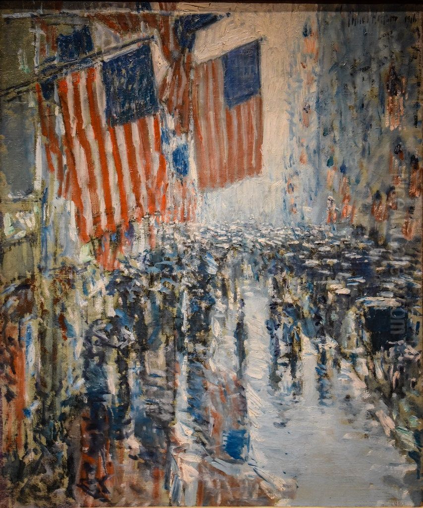 Rainy Day, Fifth Avenue Oil Painting by Childe Hassam