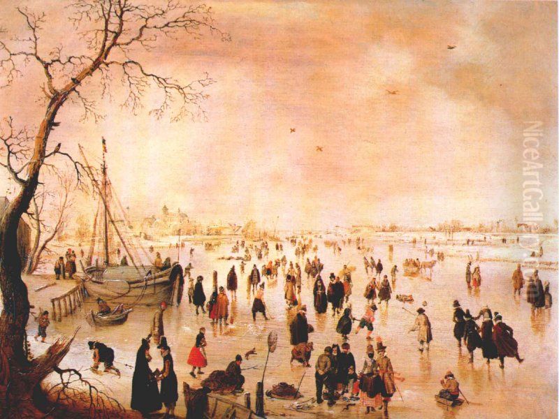 Winter Landscape Oil Painting by Hendrick Avercamp