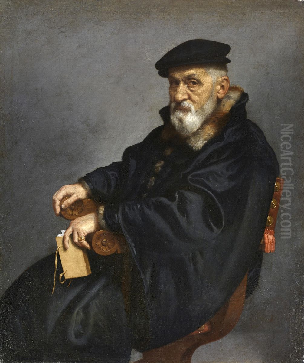 Ritratto di vecchio seduto Oil Painting by Giovanni Battista Moroni