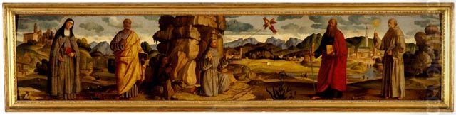 Saint Francis of Assisi receives the stigmata Oil Painting by Marcello Fogolino