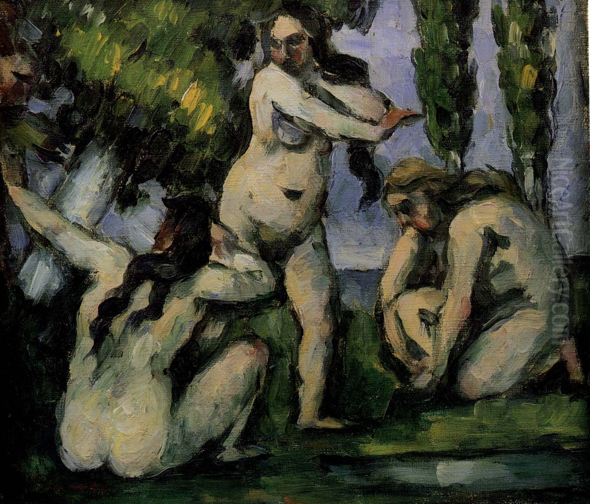 Trois Baigneuses Oil Painting by Paul Cezanne