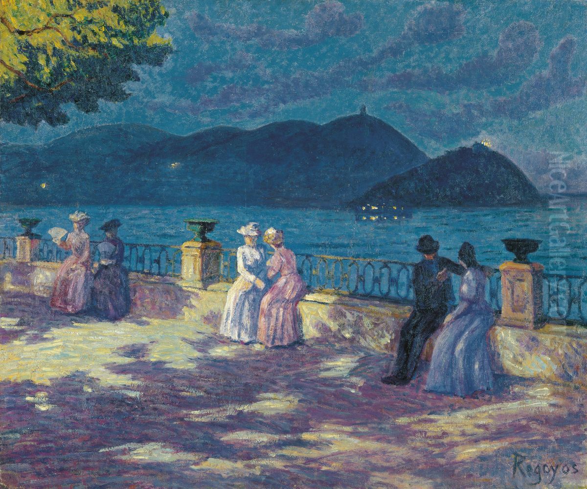 La Concha, nocturno Oil Painting by Dario de Regoyos y Valdes