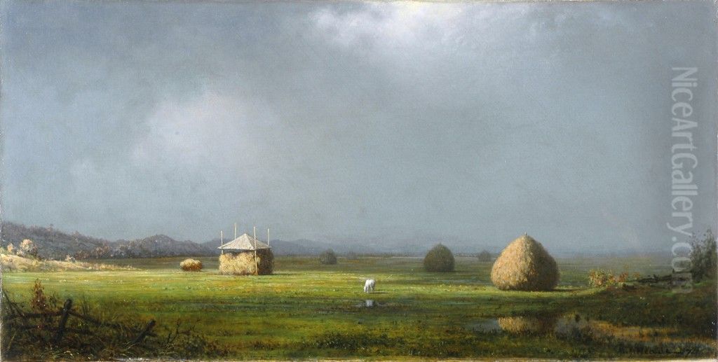 A Cloudy Day Oil Painting by Martin Johnson Heade