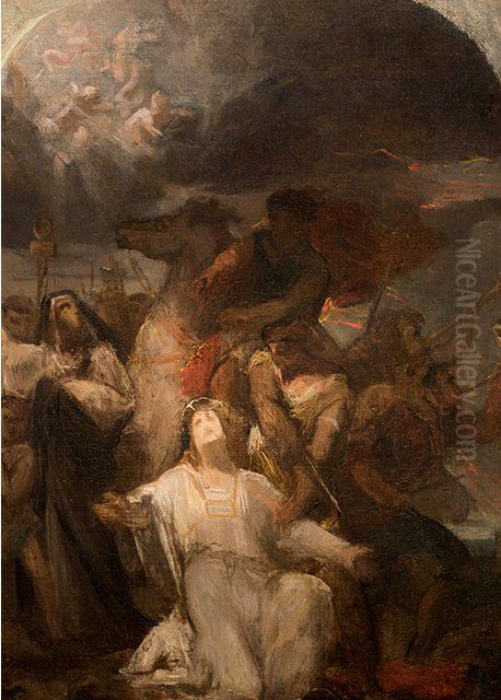 The Martyrdom of Saint Sulpicius Oil Painting by Eugene Delacroix