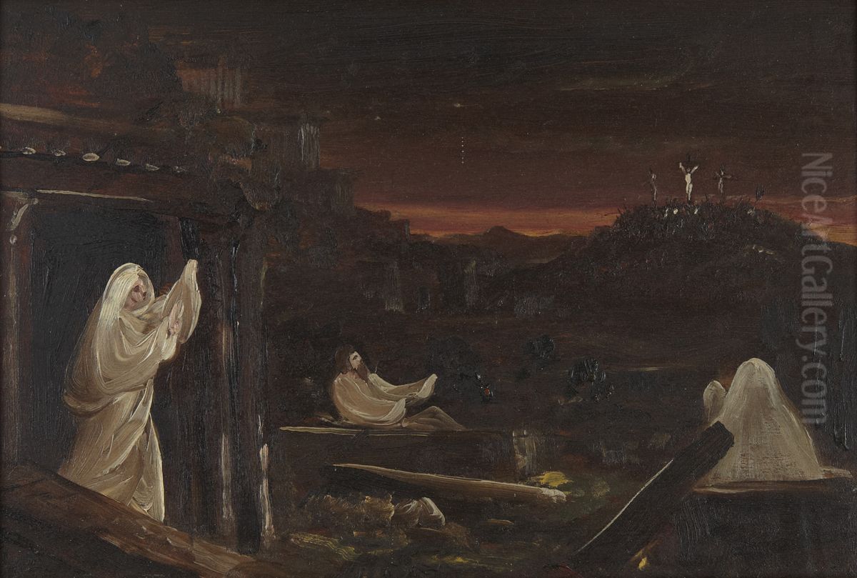 Dead Rising from Tombs Oil Painting by Thomas Cole