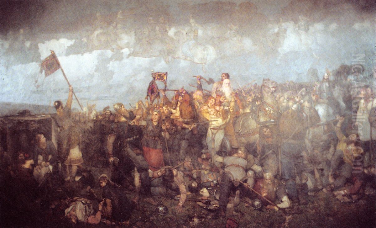 the Battle of Bravalla Oil Painting by August Malmstrom