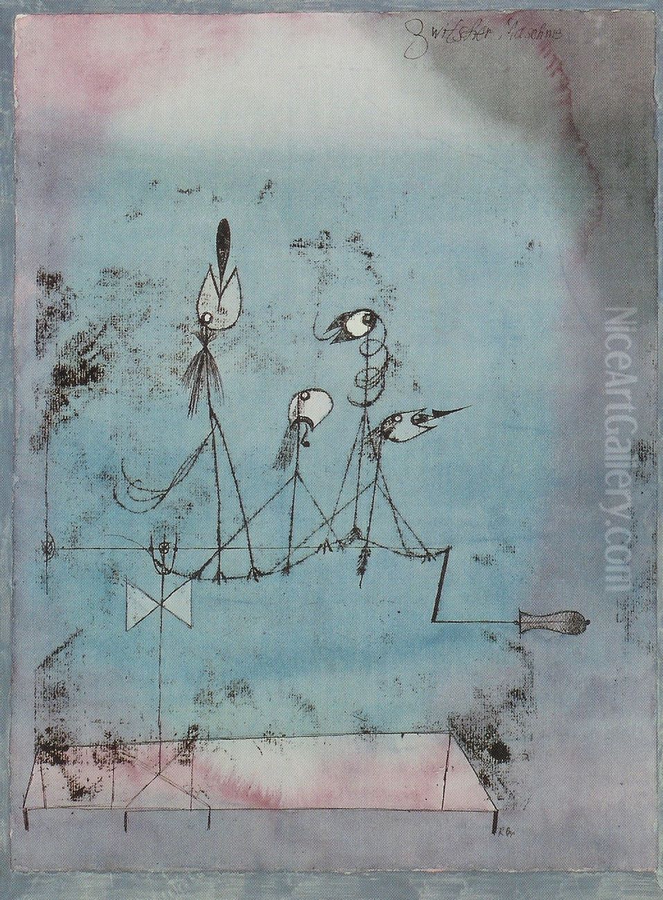 The Twittering Machine Oil Painting by Paul Klee