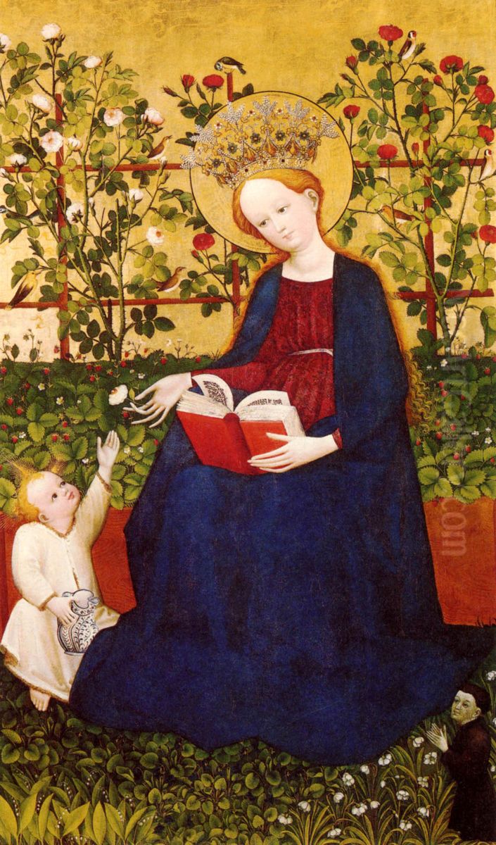 Madonna mit den Erdbeeren Oil Painting by Upper Rhenish Master