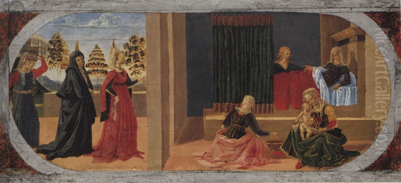 The Nativity of the Virgin Oil Painting by Pietro Vannucci Perugino