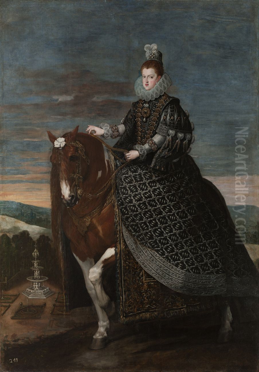 Equestrian Portrait of Margarita of Austria Oil Painting by Diego Rodriguez de Silva y Velazquez