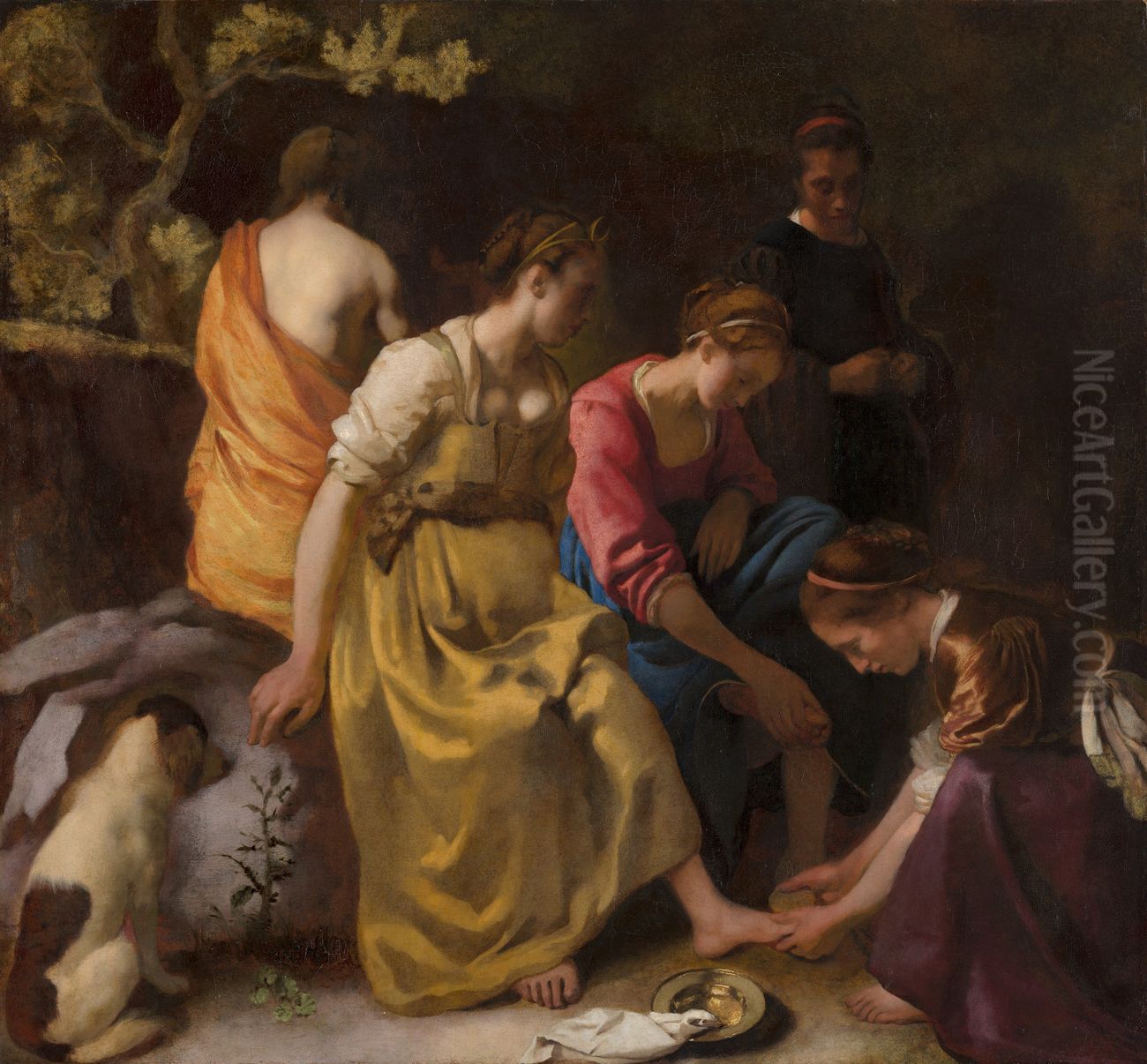 Diana and her Nymphs Oil Painting by Jan Vermeer Van Delft