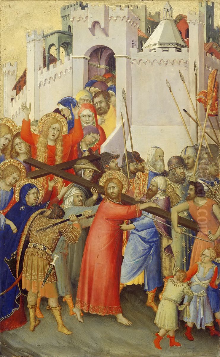 Kreuztragung Oil Painting by Simone Martini