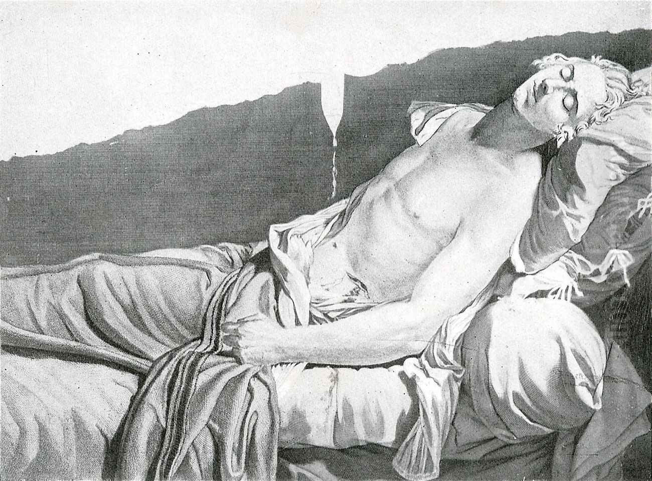 Les derniers moments de Michel Lepeletier Oil Painting by Jacques-Louis David
