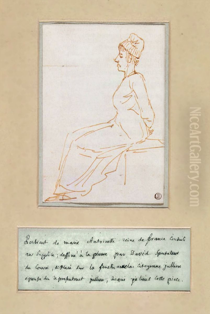 Marie Antonietta jede na popraviste Oil Painting by Jacques-Louis David