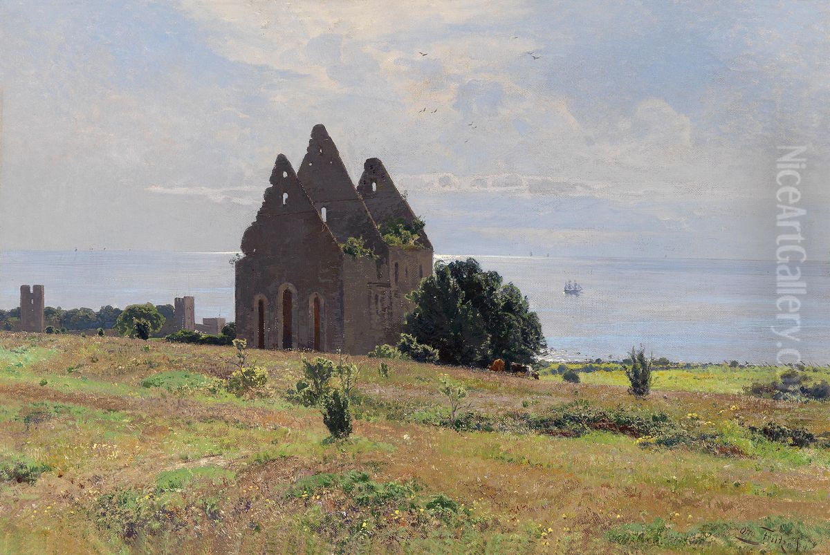 A Summer Day on the Coast at Gotland Oil Painting by Otto Strutzel