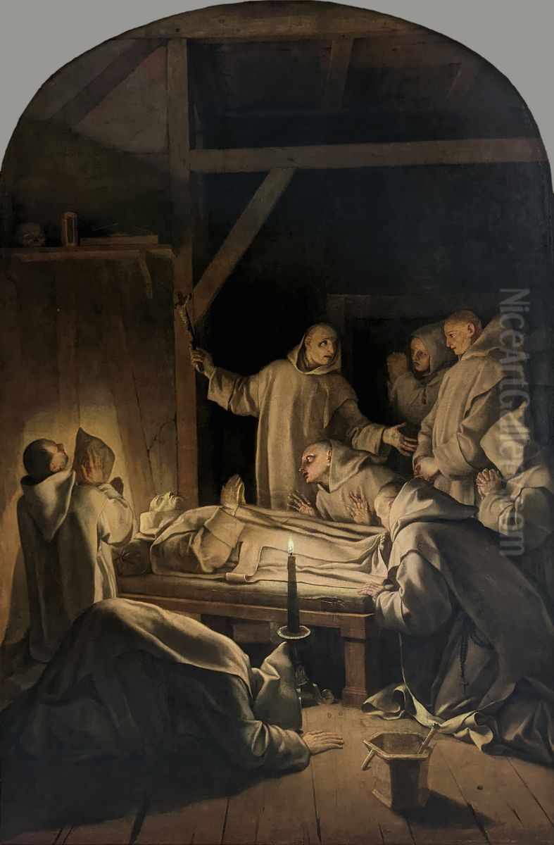 Death of St Bruno Oil Painting by Eustache Le Sueur