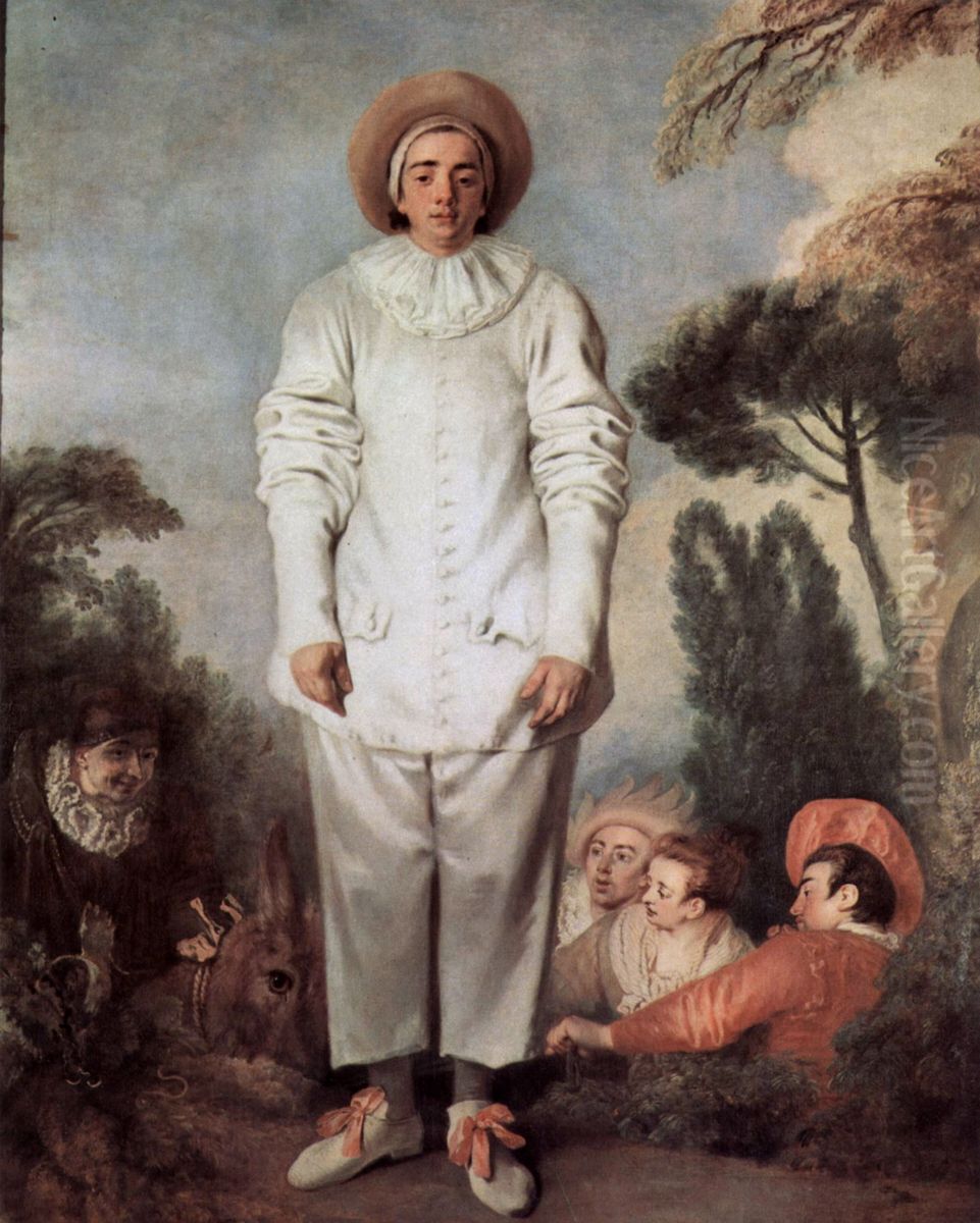 Pierrot, formerly known as Gilles Oil Painting by Jean-Antoine Watteau