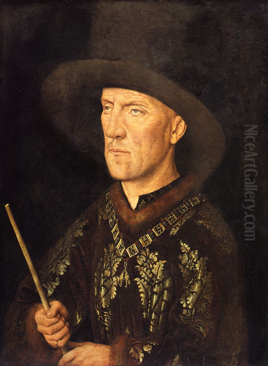 Portrait of Baudouin de Lannoy Oil Painting by Jan Van Eyck