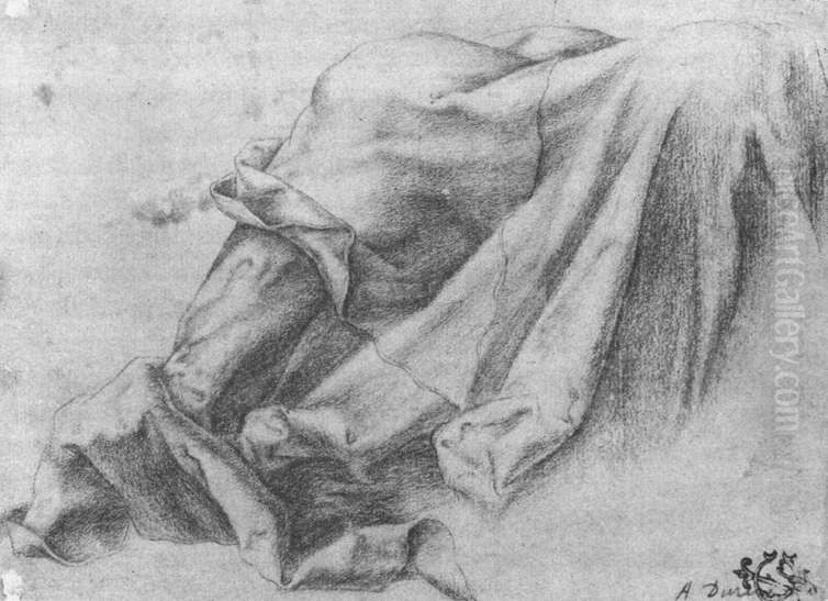 Drapery Study Oil Painting by Matthias Grunewald