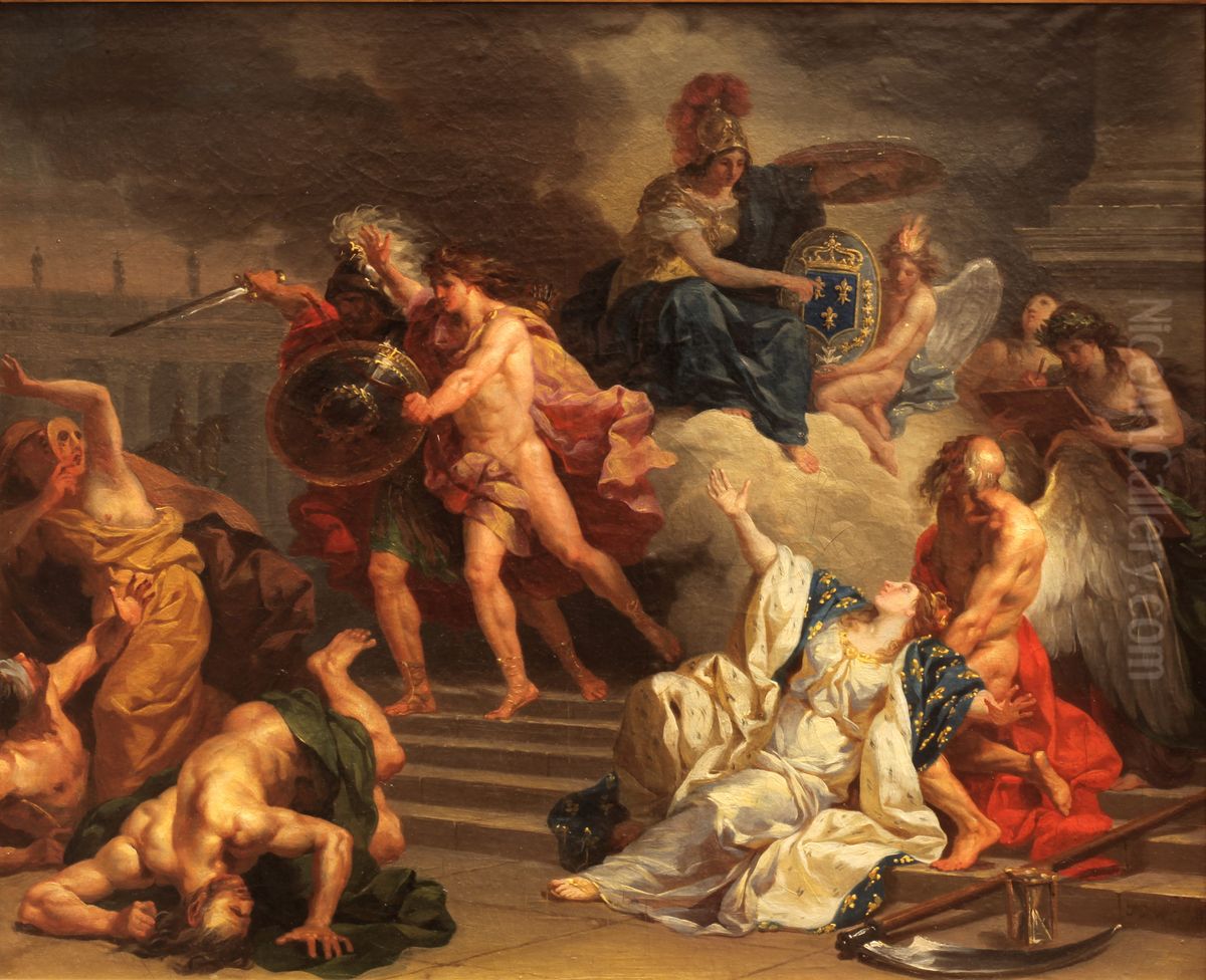 La France relevee par le Temps Oil Painting by Jean-Charles Nicaise Perrin