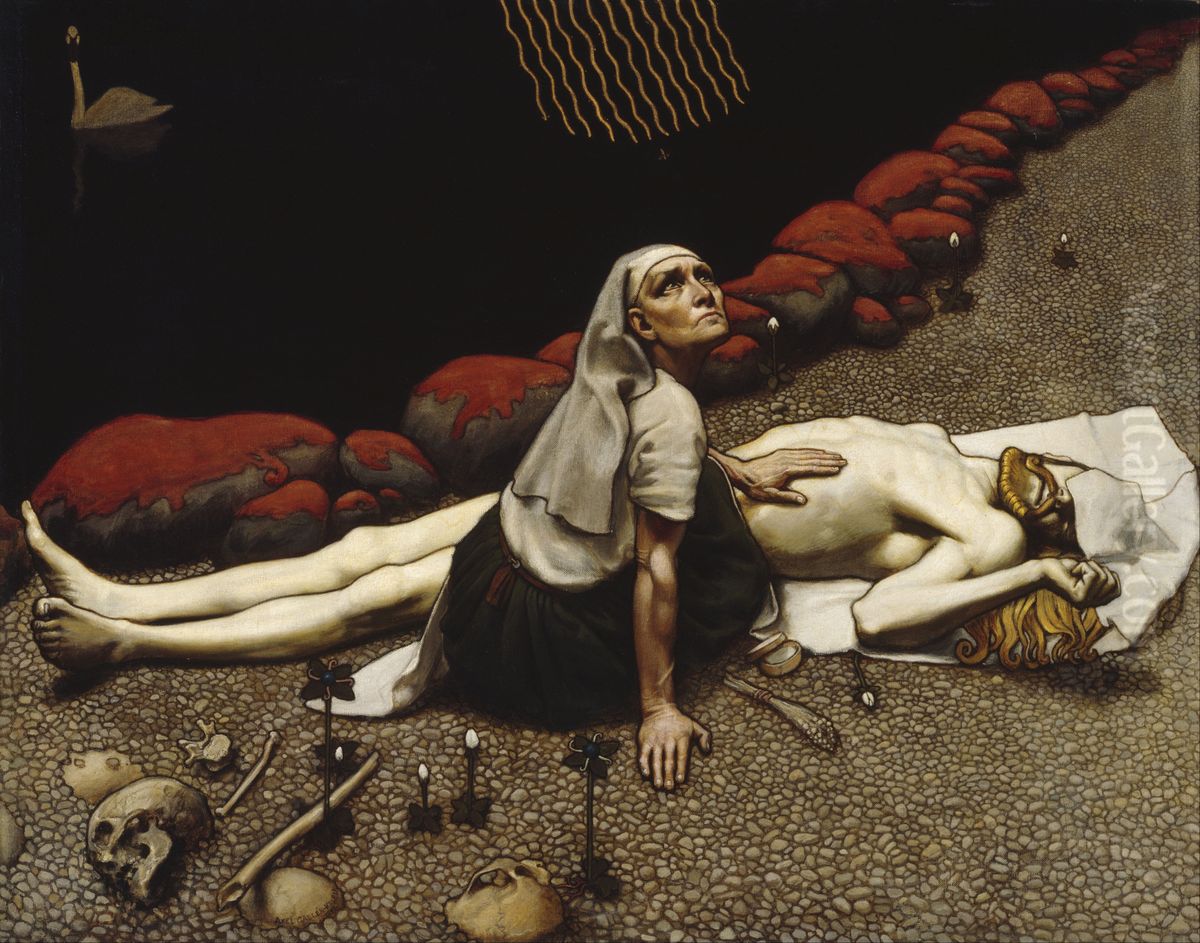 Lemminkaisen aiti Oil Painting by Akseli Valdemar Gallen-Kallela