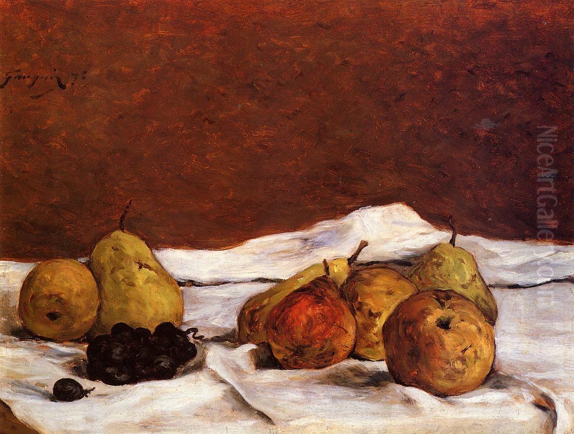 Poires et raisins Oil Painting by Paul Gauguin
