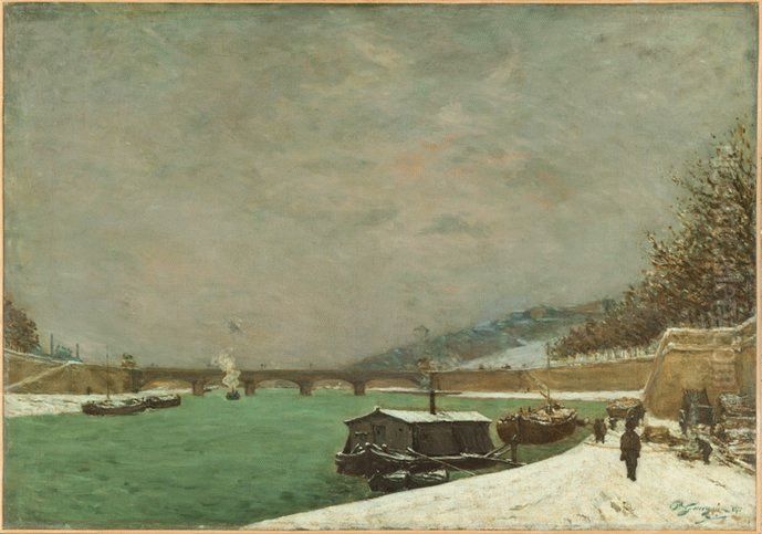 Seine River Seen From Iena Bridge Oil Painting by Paul Gauguin