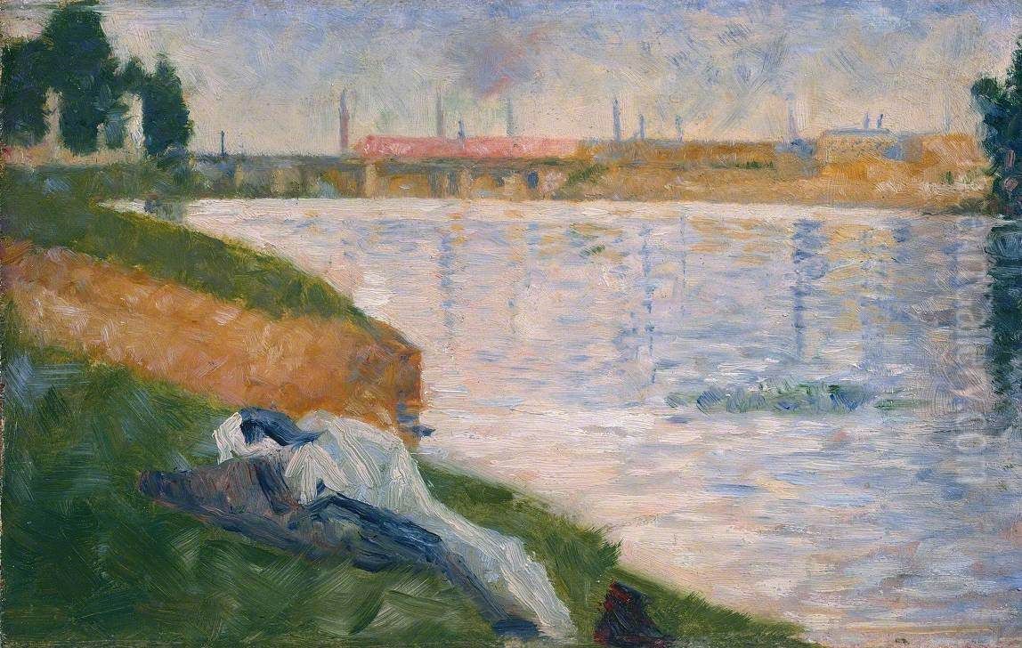 Clothes on the Grass Oil Painting by Georges Seurat