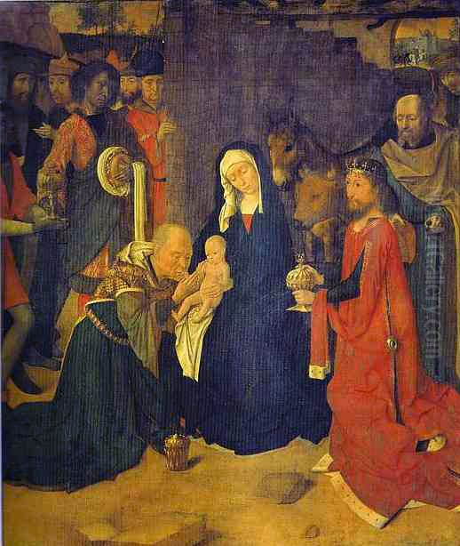 De aanbidding van de Wijzen Oil Painting by Gerard David