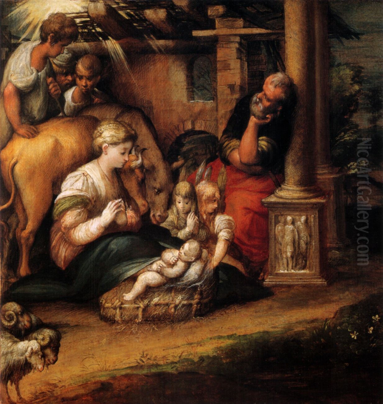 The Adoration of the Shepherds Oil Painting by Parmigianino