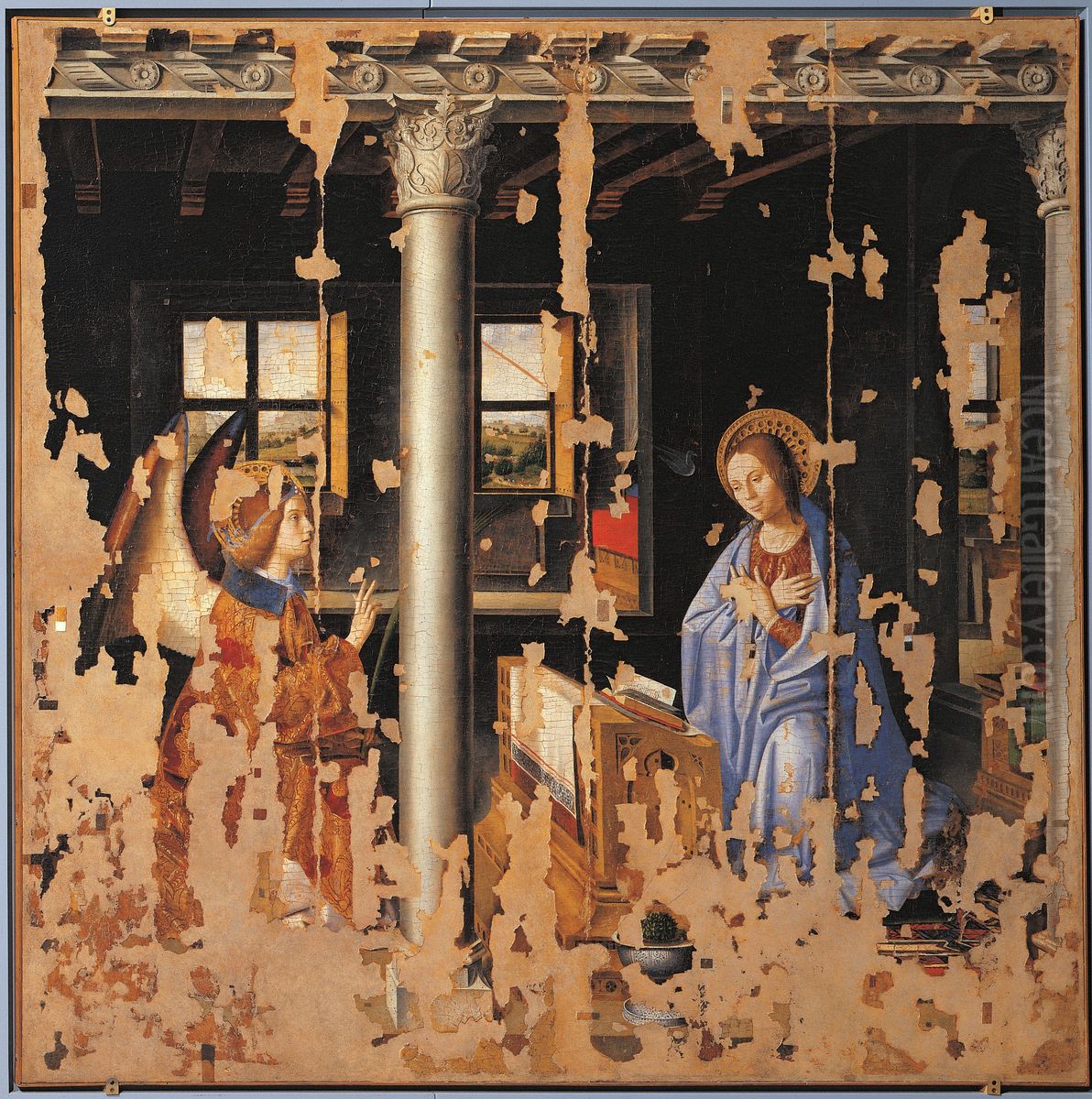 Annunciation, Fragment Oil Painting by Antonello da Messina