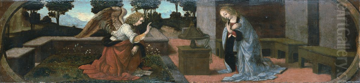 Verkundigung an Maria Oil Painting by Leonardo Da Vinci