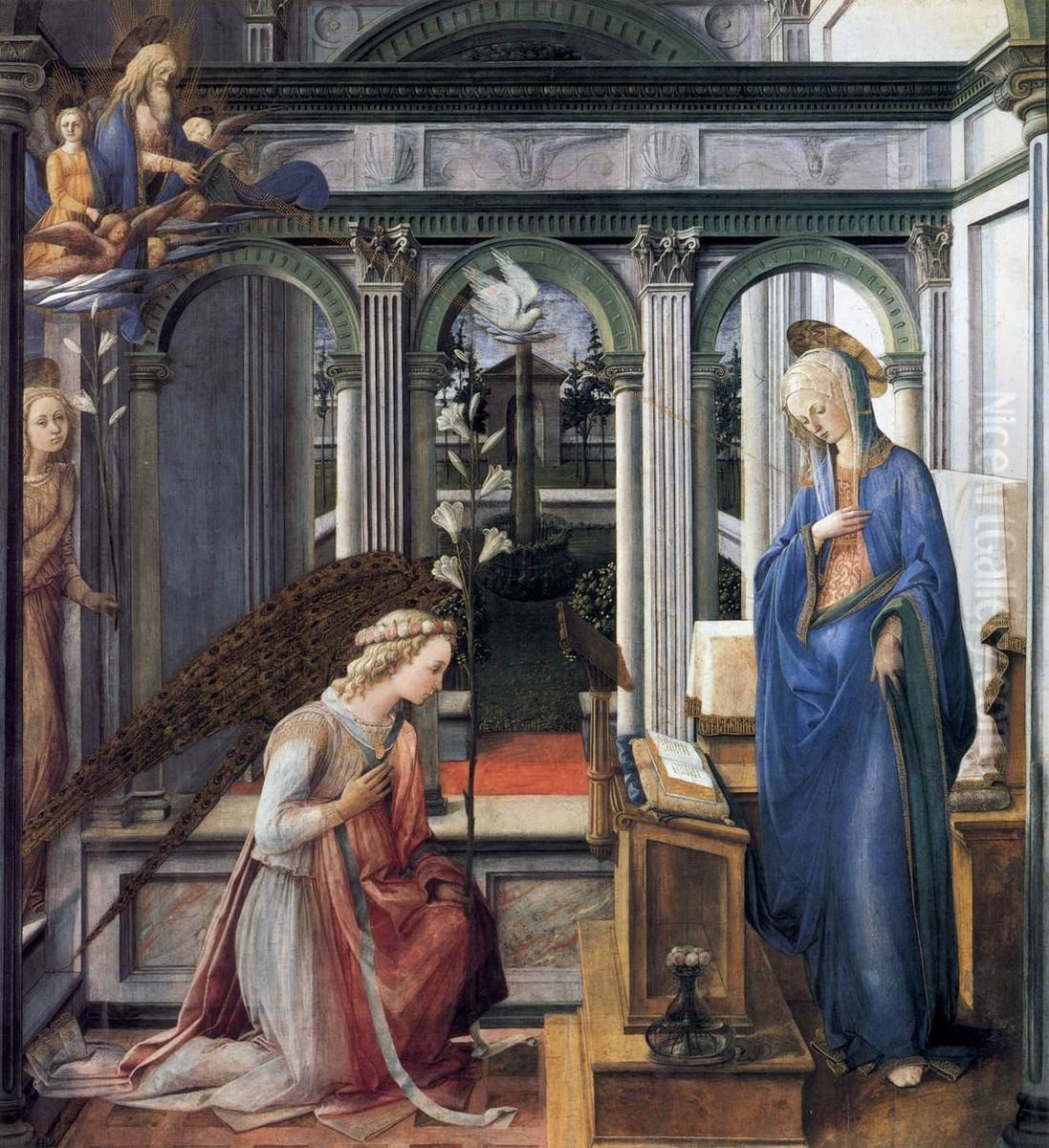 Annunciation Oil Painting by Filippo Lippi