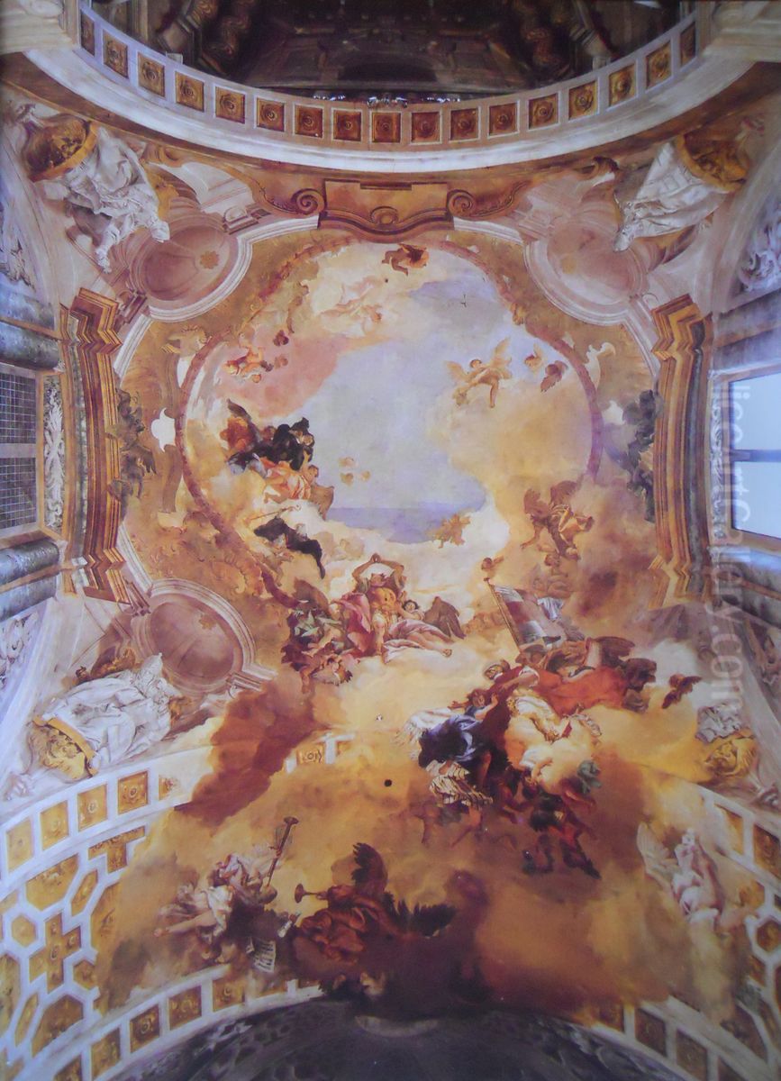 Saints Faustinus, Jovita, Benedict, and Scholastica Oil Painting by Giovanni Domenico Tiepolo