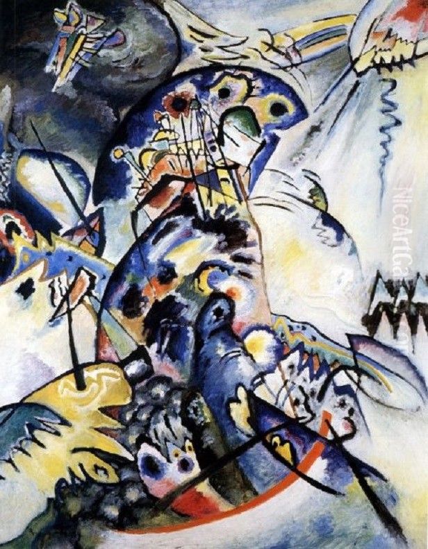 Blue Crest Oil Painting by Wassily Kandinsky