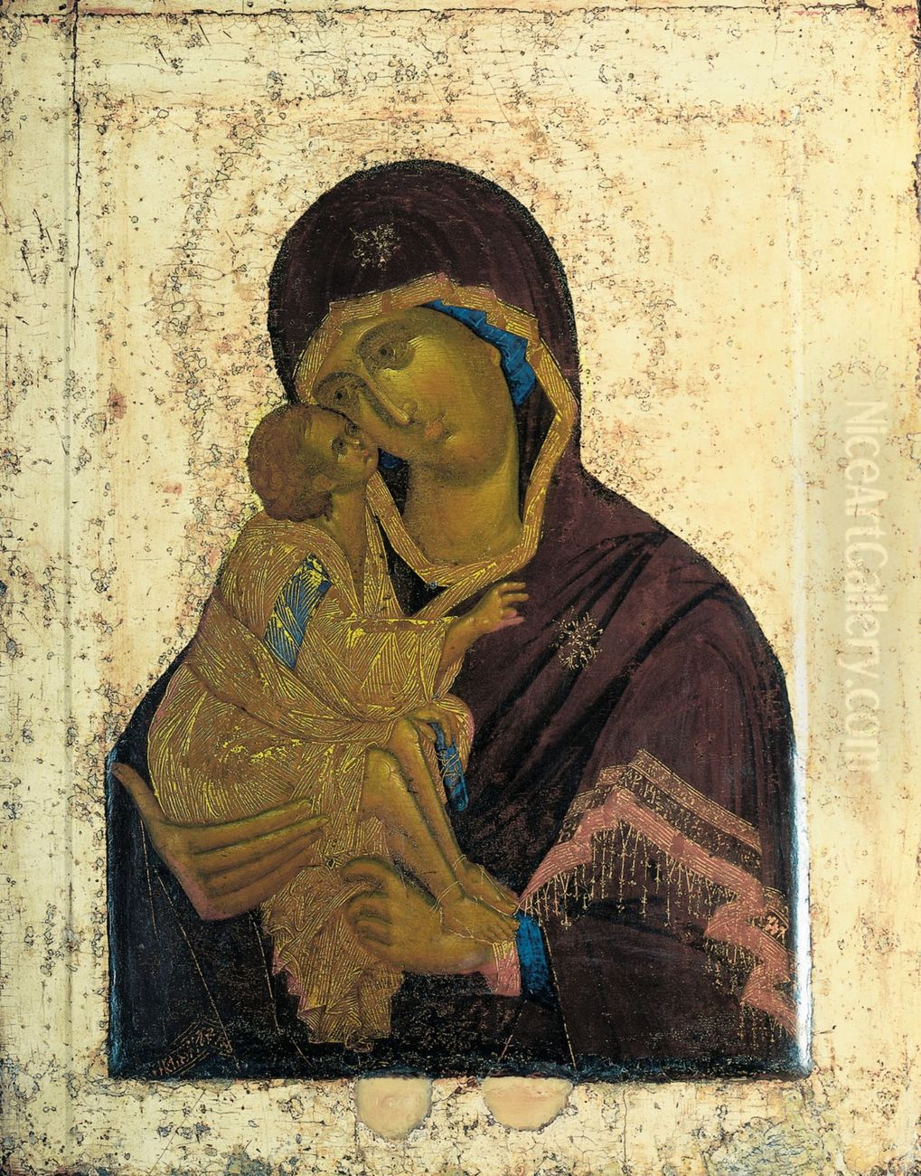 Our Lady of the Don Oil Painting by Theophanes The Greek