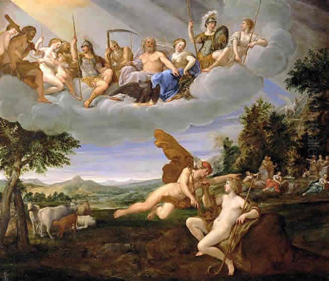 Apollo and Hermes Oil Painting by Francesco Albani